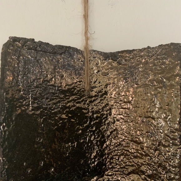 ANTHROPOLOGIE ceramic candle holder /bronzed glaze/rustic/New/18” high - Picture 3 of 7